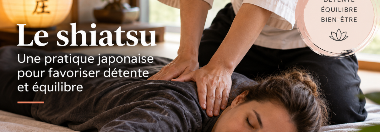 Séance de shiatsu, pratique japonaise favorisant la détente et le bien-être